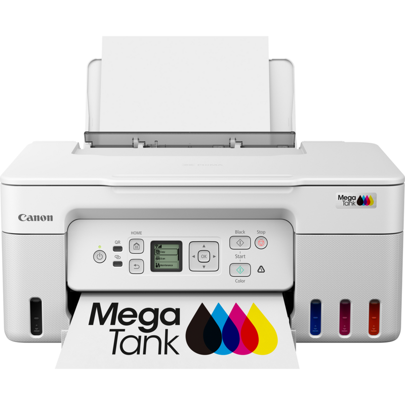 

Canon PIXMA G3470 Wireless Colour 3-in-1 Refillable MegaTank Printer, White