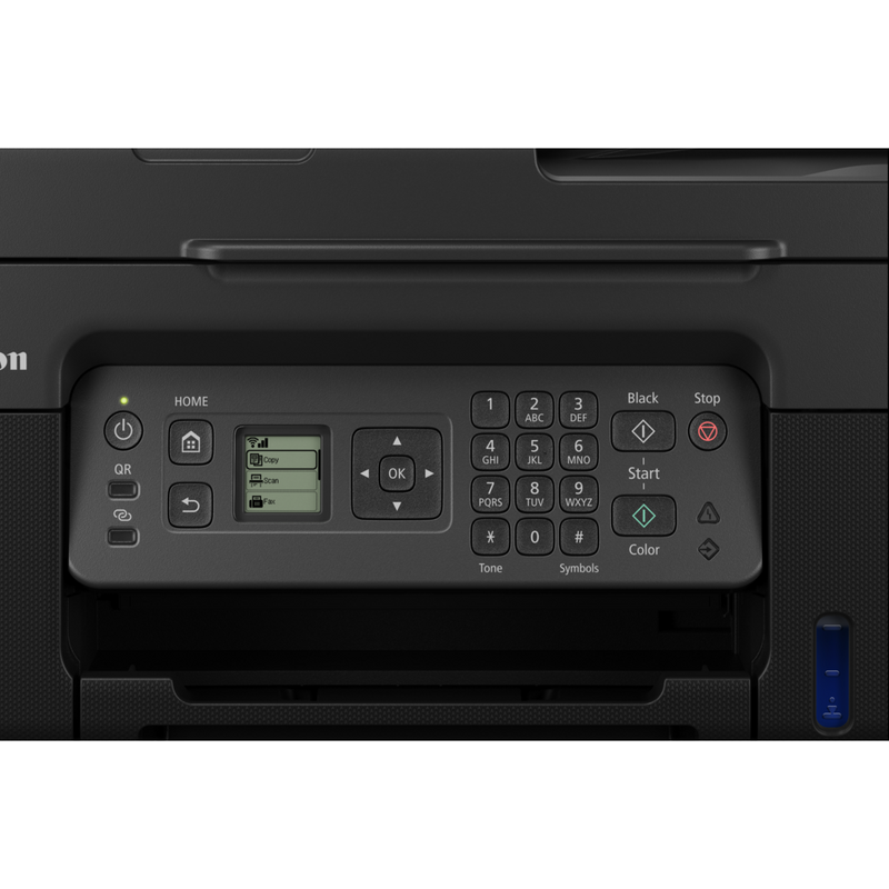 Canon PIXMA G4570: impresora multifunción inalámbrica MegaTank de inyección de tinta color con depósitos de tinta rellenables Producto Vista derecha con pantalla ampliada