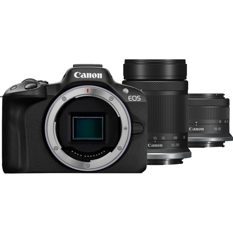 Fotocamera Mirrorless Canon EOS R50 + Doppio Obiettivo RF-S 18-45 E 55-210 - 24.2MP, 4K, Wi-Fi, Compatta - Foto 3