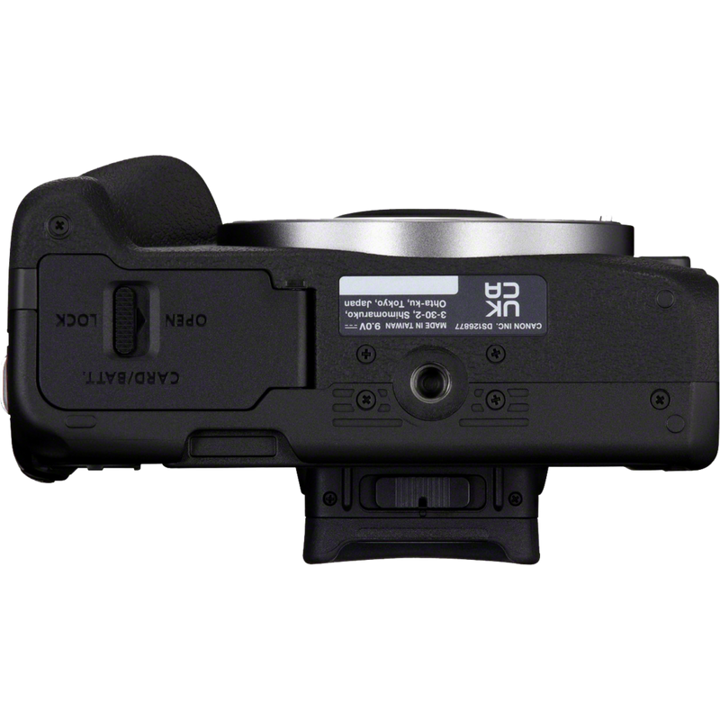 Canon EOS R50 Mirrorless Camera, Black + RF-S 18-45mm IS STM Lens + RF-S 55-210mm IS STM Lens Product Bottom View