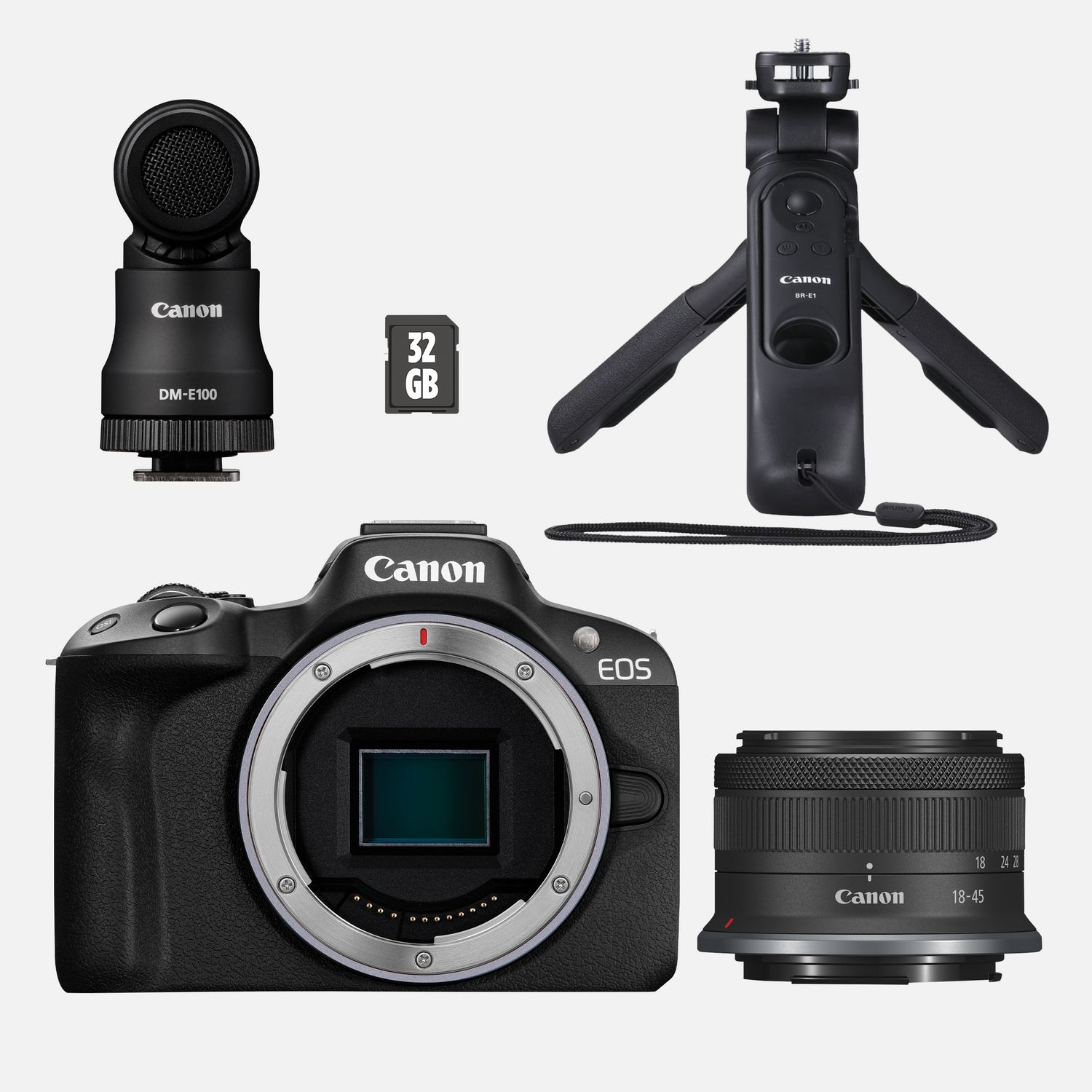 Appareil photo hybride Canon EOS R50, kit pour créateur de contenu, noir