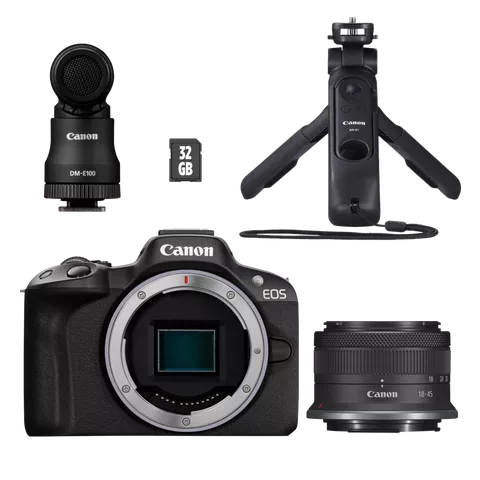 Canon EOS R50 Mirrorless Camera Content Creator Kit, Black