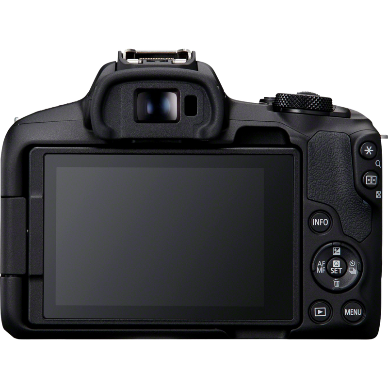Appareil photo hybride Canon EOS R50 noir - Kit pour vlogueur Produit Vue arrière