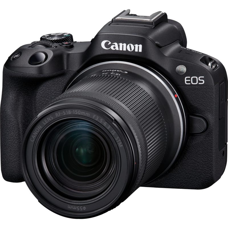 Vista frontale inclinata sinistra con obiettivo