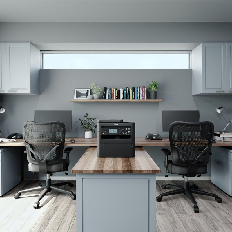 Canon i-SENSYS MF264dw II Wireless 3-in-1 Mono Laser Printer on a table in office