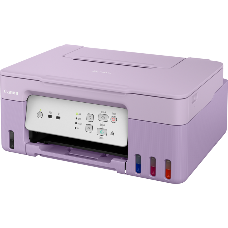 Canon PIXMA G3430 Wireless Colour 3-in-1 Refillable MegaTank Printer, VioletProduct Front angled view