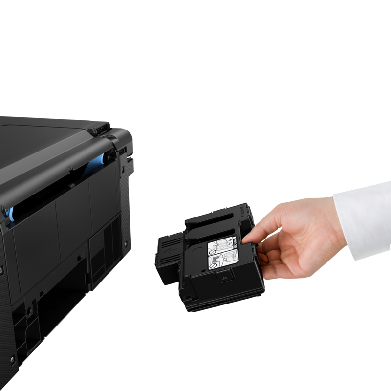 Canon PIXMA G2430 Colour 3-in-1 Refillable MegaTank Printer user installing the maintenance cartridge
