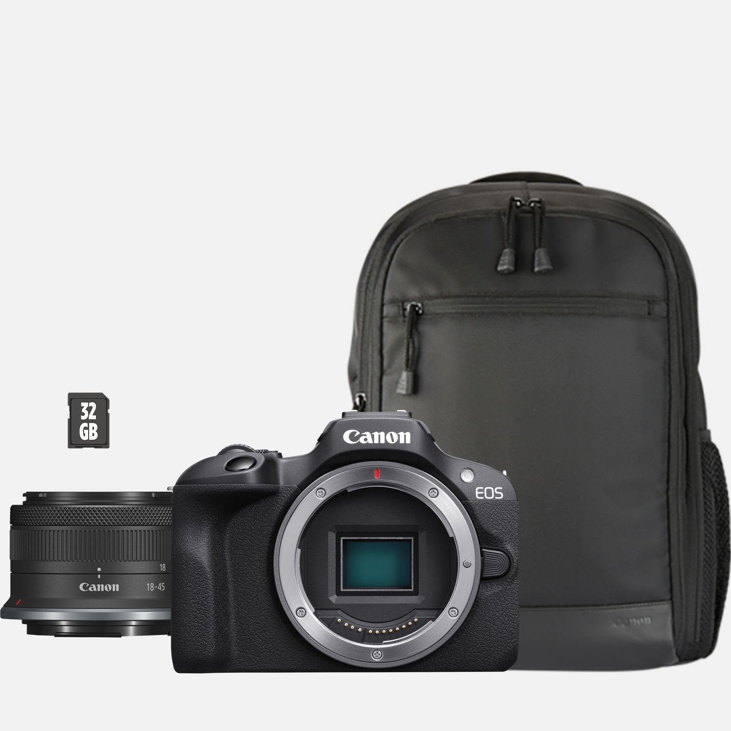 storting Bewustzijn Geen Buy Canon EOS R100-systeemcamera + RF-S 18-45mm F4.5-6.3 IS STM-lens +  backpack + SD-kaart in Wifi-camera's — Canon Belgie Store
