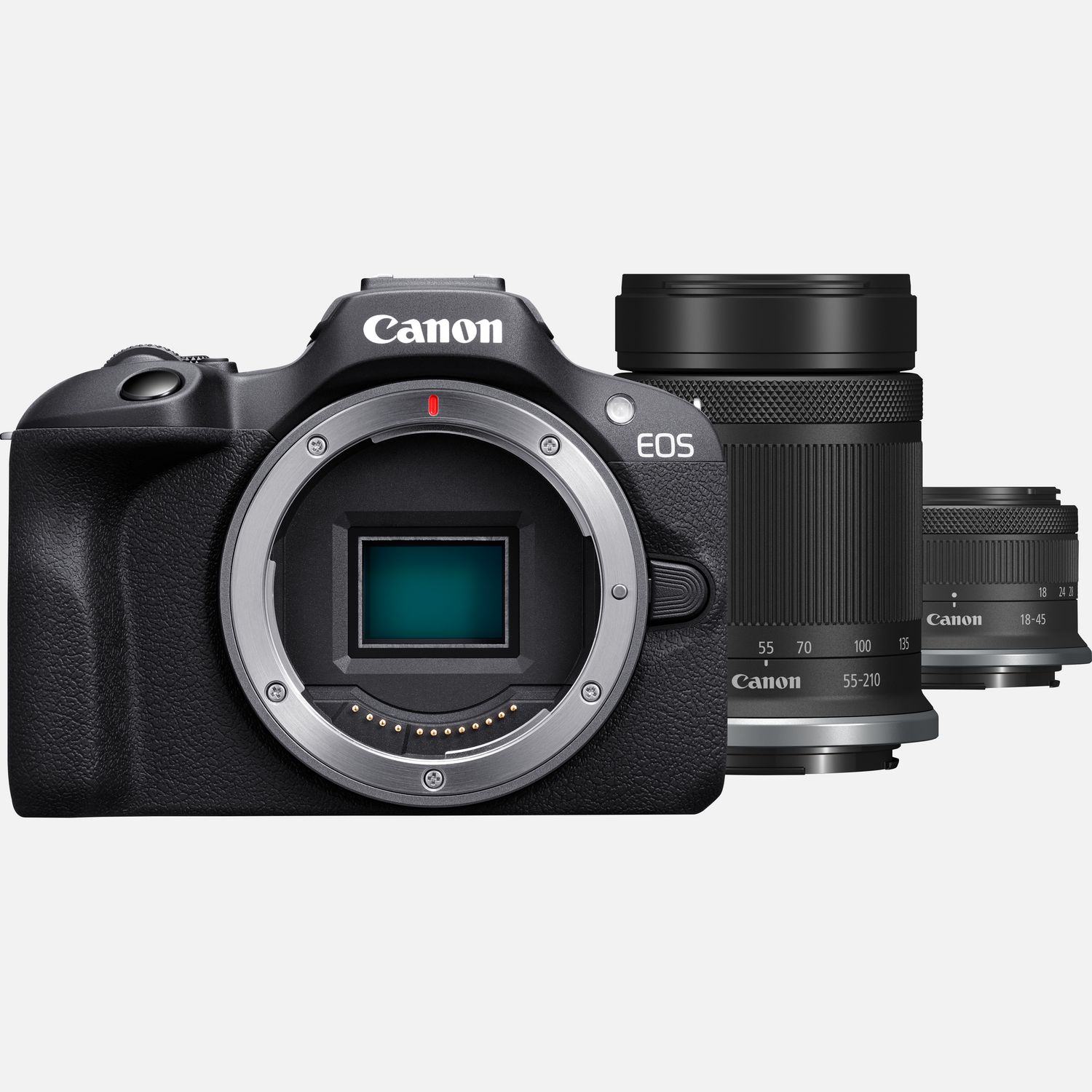 Image of Fotocamera mirrorless Canon EOS R100 + obiettivi RF-S 18-45mm IS STM + RF-S 55-210mm IS STM