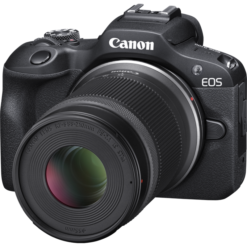 Canon EOS R100 Mirrorless Camera Product Front slant left view