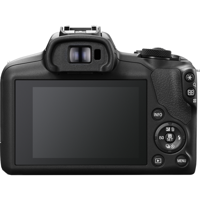 Canon EOS R100 Mirrorless Camera + RF-S 18-45mm F4.5-6.3 IS STM Lens + Backpack + SD Card Product Back View