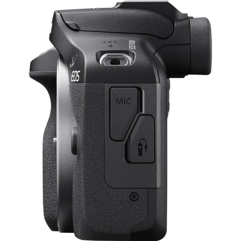 Canon EOS R100 Mirrorless Camera + RF-S 18-45mm F4.5-6.3 IS STM Lens + Backpack + SD Card Product Right View