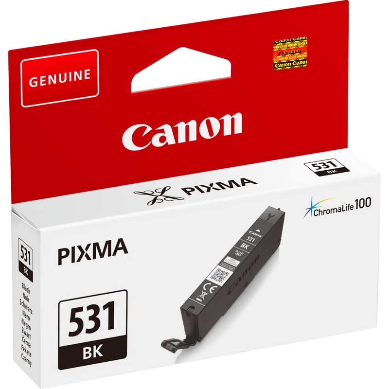Canon CLI-531BK Black Ink Cartridge Product Front angled view