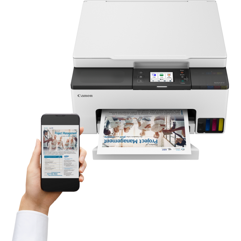 Canon MAXIFY GX1040 Wireless Colour 3-in-1 Refillable MegaTank Inkjet Printer wireless printing using a smartphone device