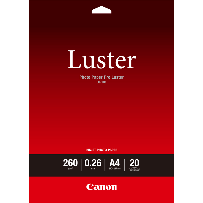 Canon LU-101 Luster Photo Paper Pro A4 - 20 Sheets Product Front View