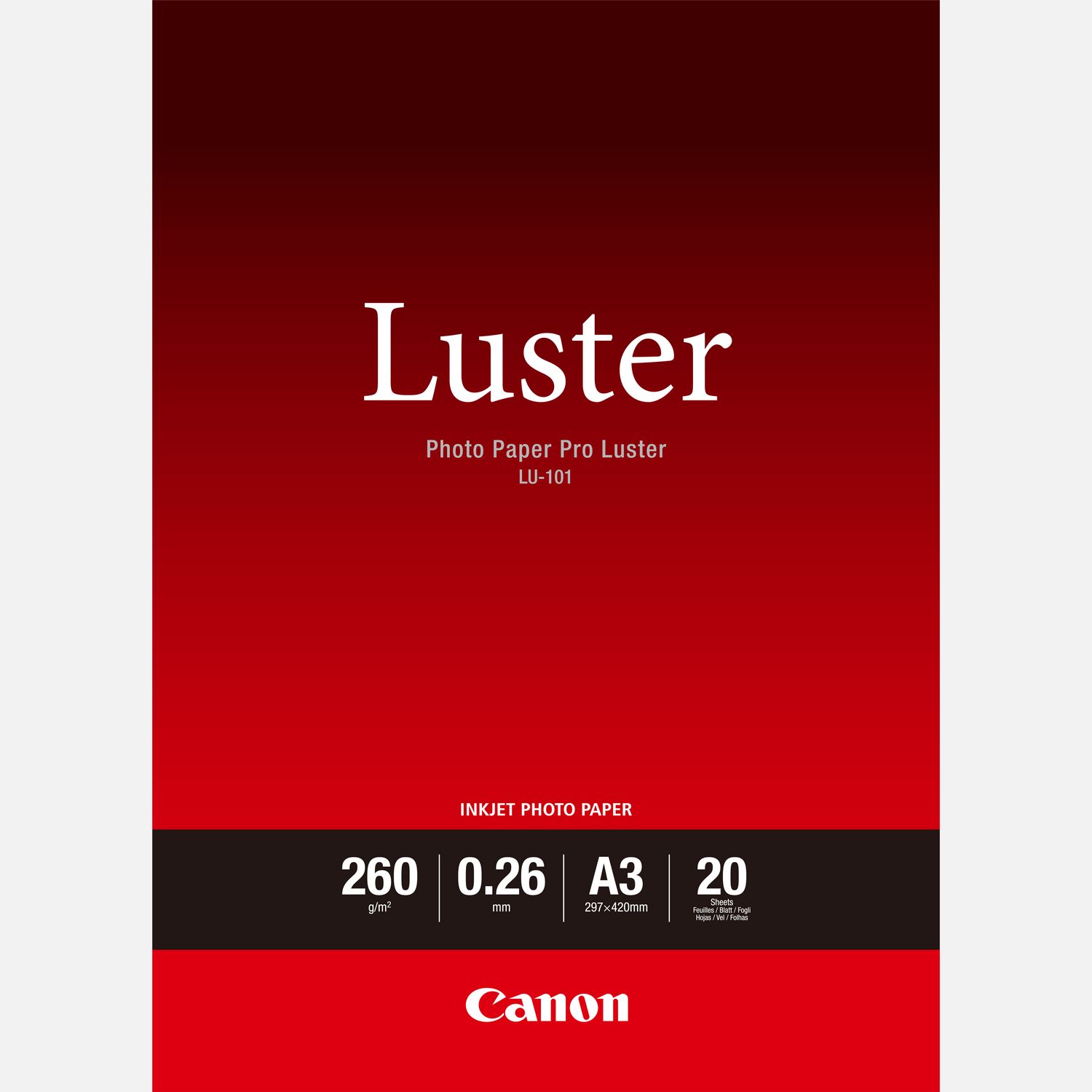 zoet Mis heb vertrouwen Canon LU-101 Luster Photo Paper Pro A3 - 20 vel — Canon Nederland Store
