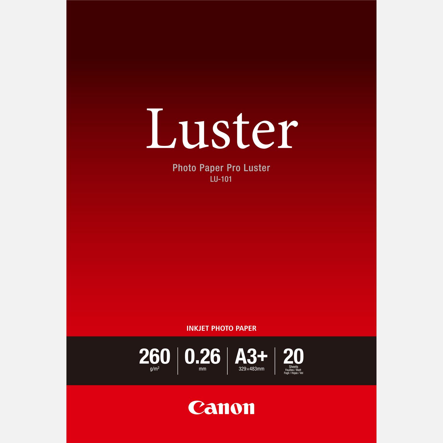 Carta fotografica Canon Luster PRO LU-101 A3 Plus - 20 fogli — Canon Italia  Store