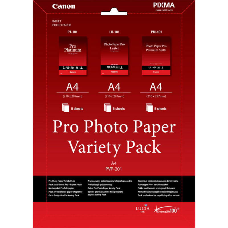 Canon PVP- 201 Pro Photo Paper Variety Pack A4 - 15 Sheets