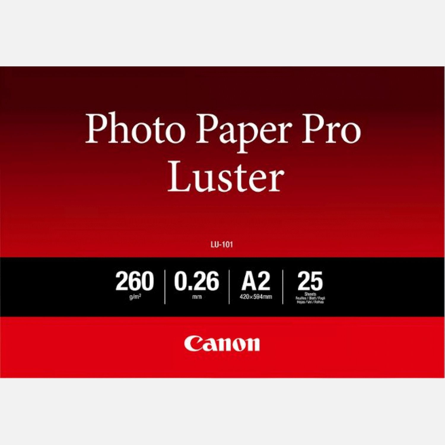 Papier Photo Professionnel Lustré Canon LU-101 A2 - 25 feuilles