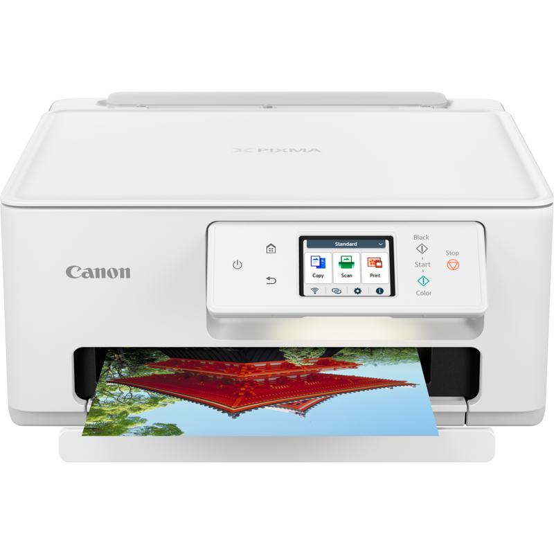 Canon PIXMA TS7640i Wireless Colour 3-in-1 Inkjet Photo Printer Product Front view with print out