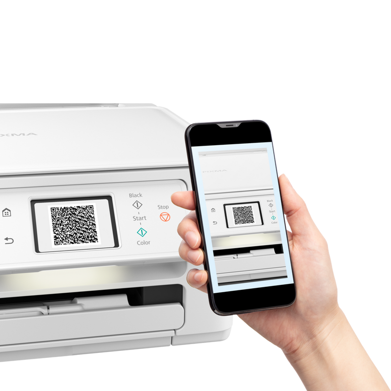 Canon PIXMA TS7640i Wireless Colour 3-in-1 Inkjet Photo Printer Scanning the QR code using smartphone
