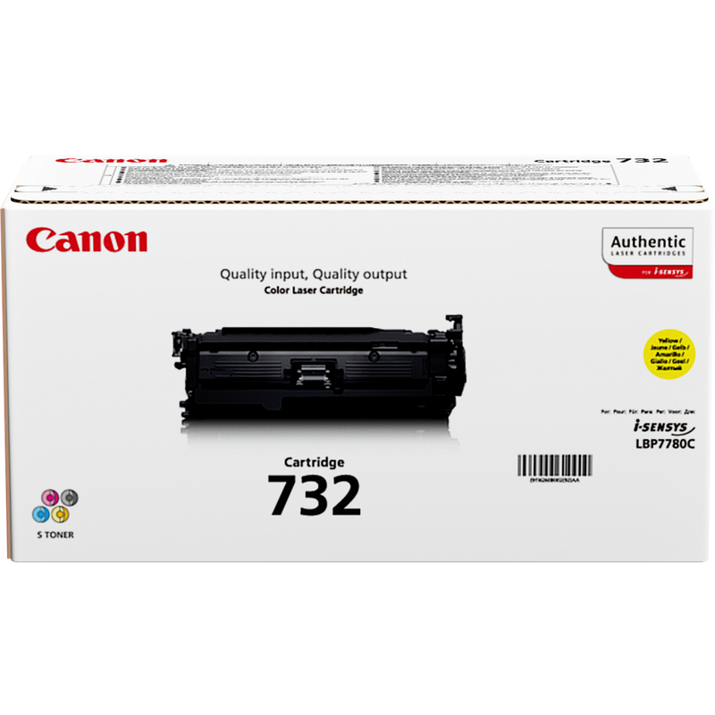 Canon 732Y Yellow Toner Cartridge Product Packaging Front View