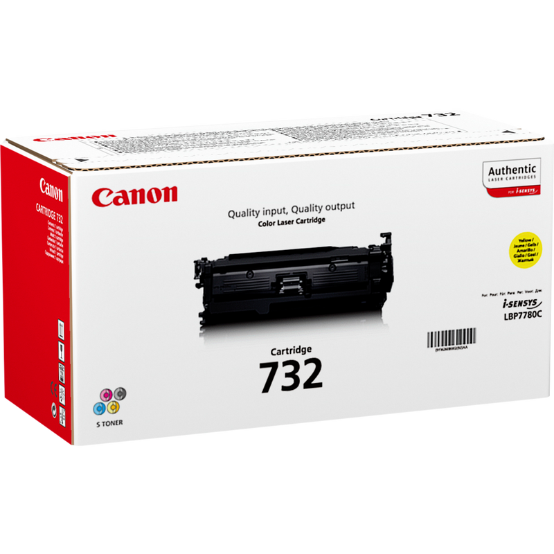 Canon 732Y Yellow Toner Cartridge Product Packaging Left View