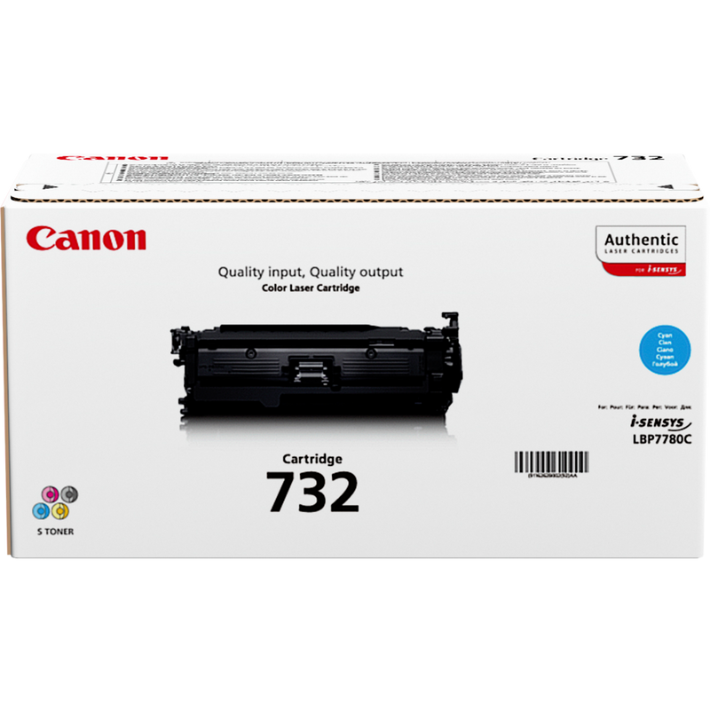 Canon 732C Cyan Toner Cartridge Product Packaging Front View