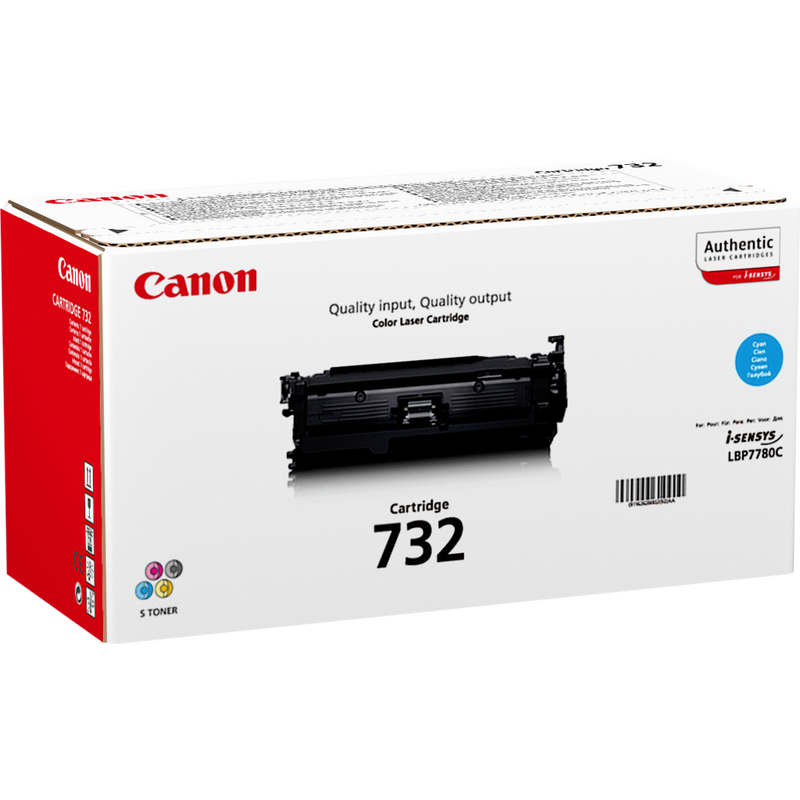 Canon 732C Cyan Toner Cartridge Product Packaging Left View