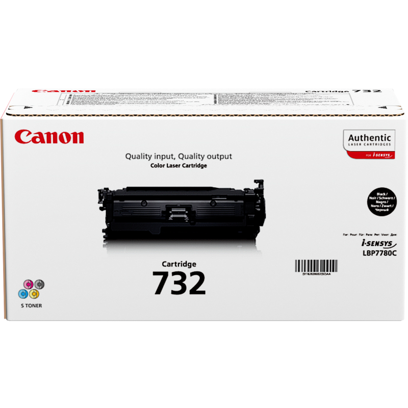 Canon 732BK Black Toner Cartridge Product Packaging Front View
