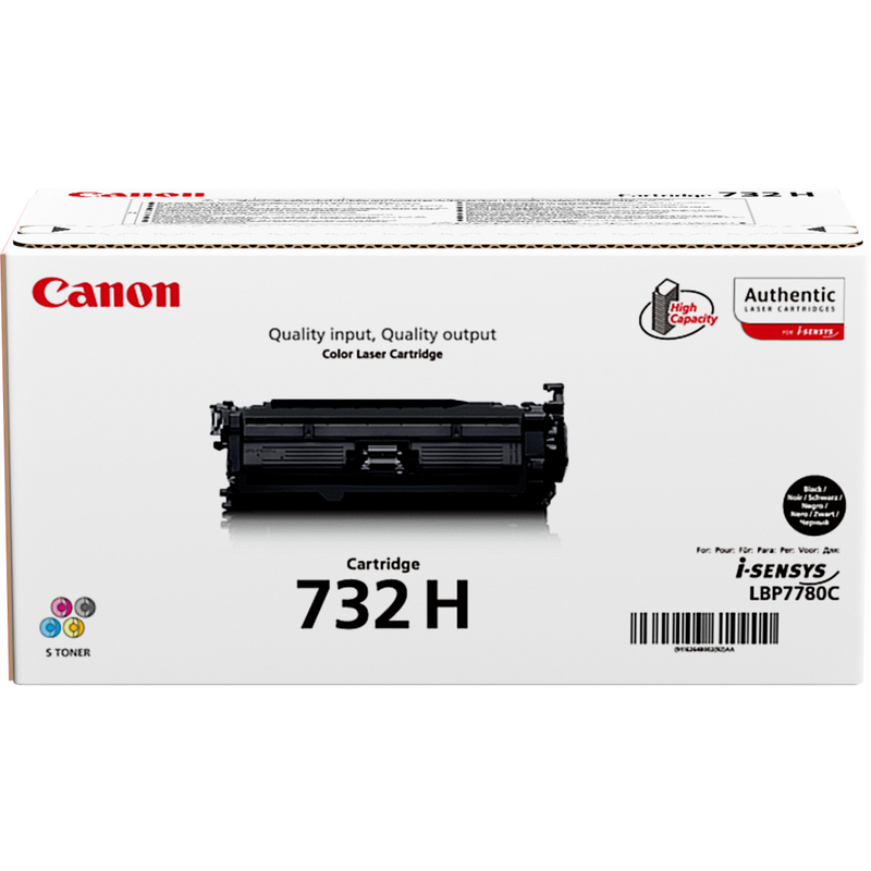 Canon 732H High Yield Black Toner Cartridge Product Packaging Front View