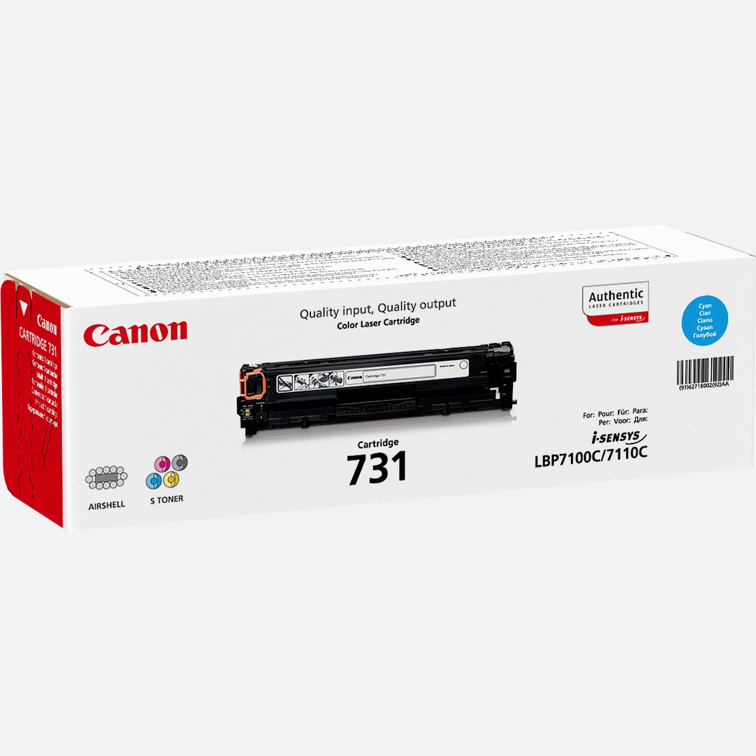 Cartouche toner cyan Canon 731C
