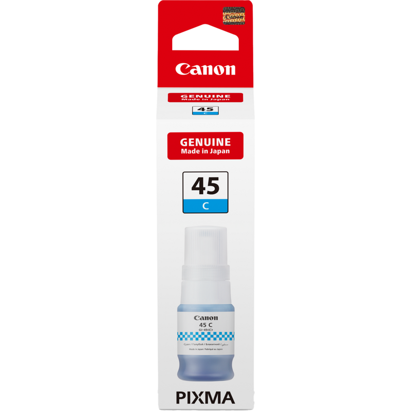 Canon GI-45C Cyan Ink Bottle Product Package front view