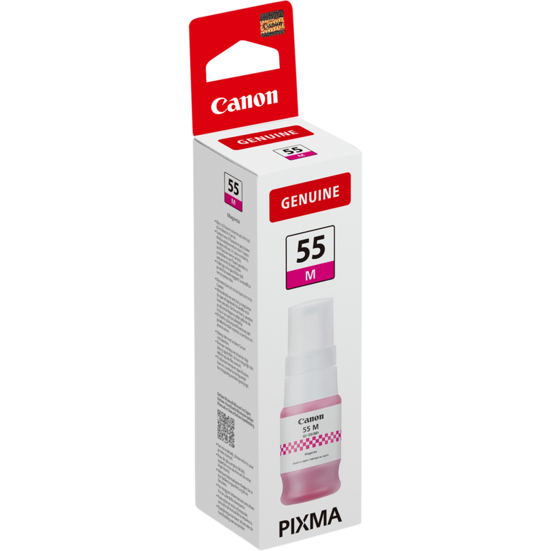 Canon GI-55M Magenta Ink Bottle Product Package angled view