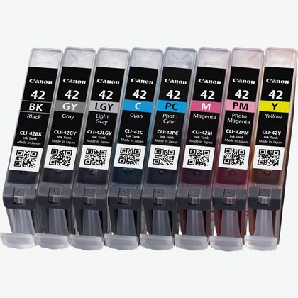 Image of Canon CLI-42 BK/GY/LGY/C/M/Y/PC/PM 8 Ink Cartridge Multipack