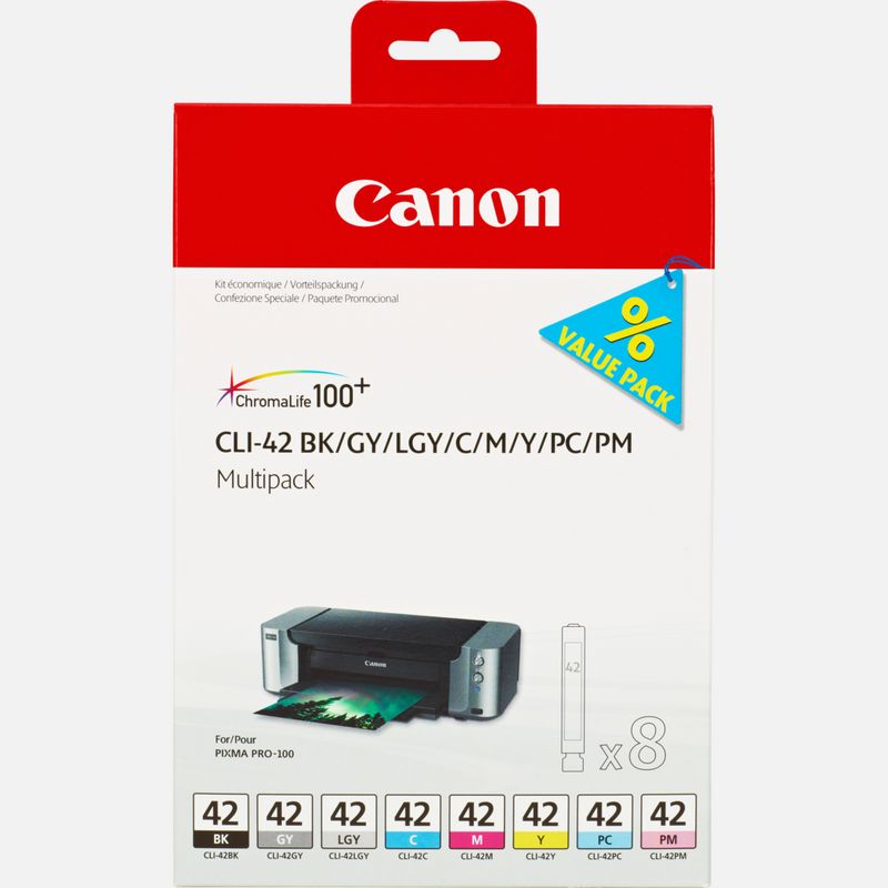 Canon Cli 42 Bk Gy Lgy C M Y Pc Pm 8 Ink Cartridge Multipack Canon Sweden Store