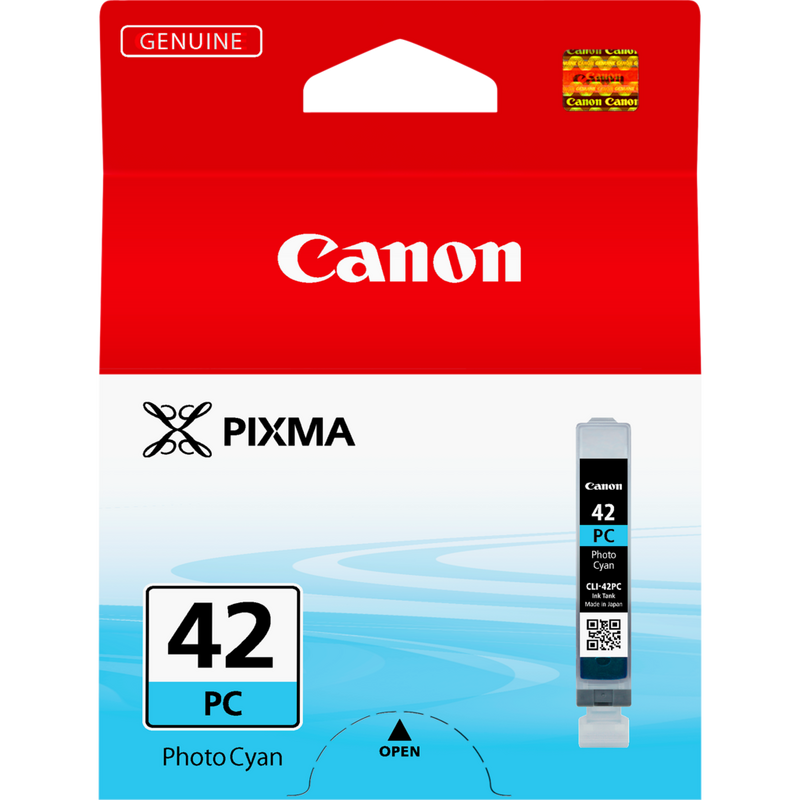 Tinteiro ciano para fotografia Canon CLI-42PC Produto Vista frontal