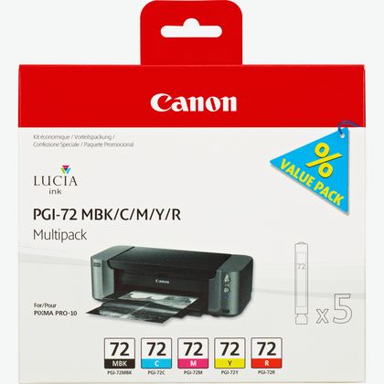 Image of Canon PGI-72 MBK/C/M/Y/R 5 Ink Cartridge Multipack