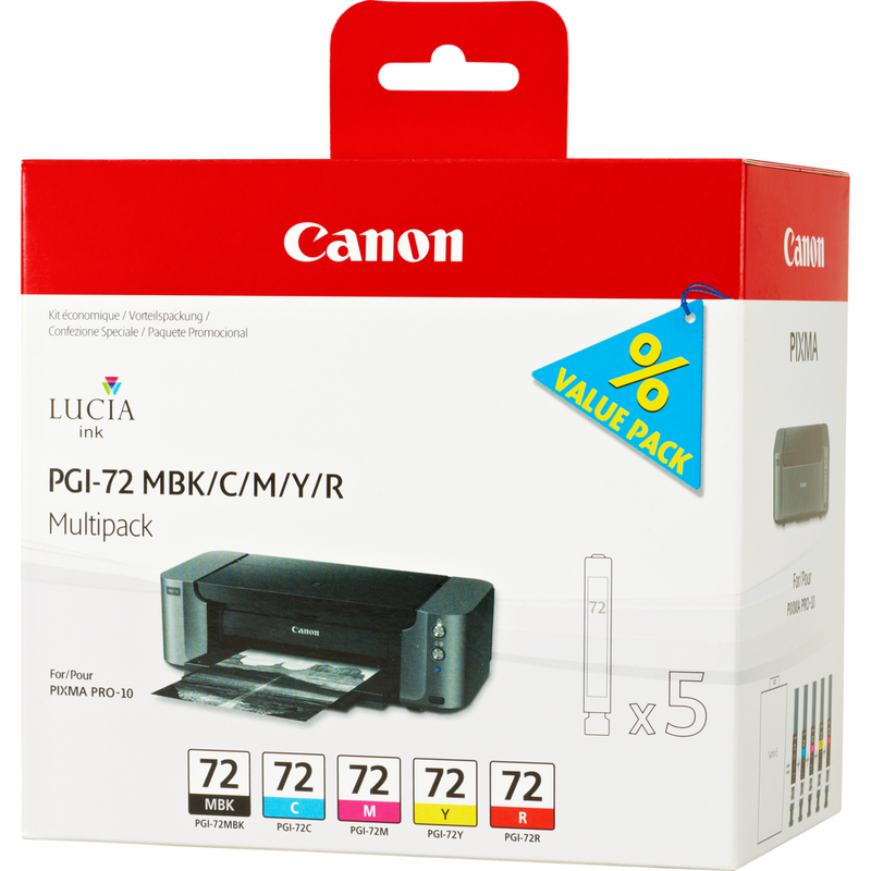 Canon PGI-72 MBK/C/M/Y/R 5 Ink Cartridge Multipack Product Right View