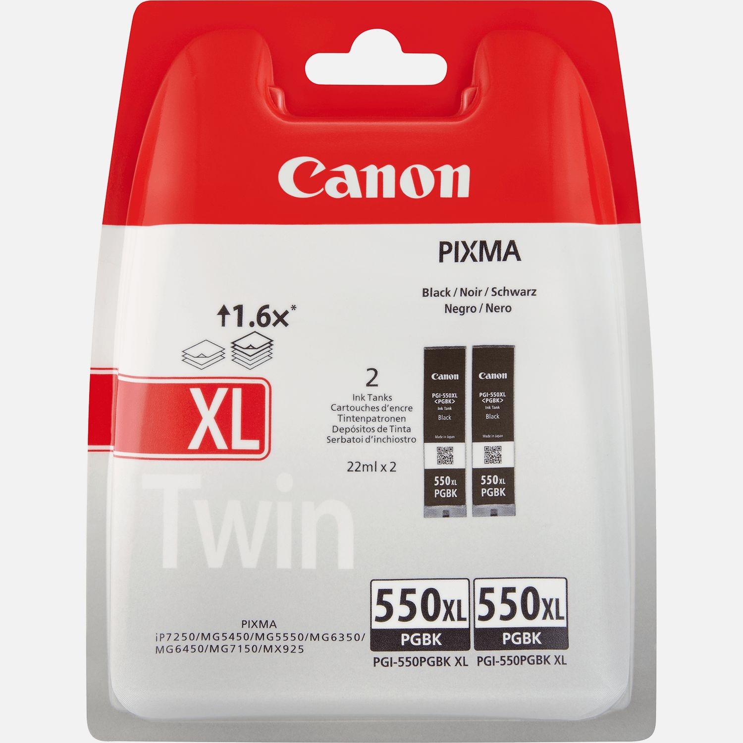 Cartouche d'encre noire Canon PGI-550BK (double pack) — Boutique Canon ...