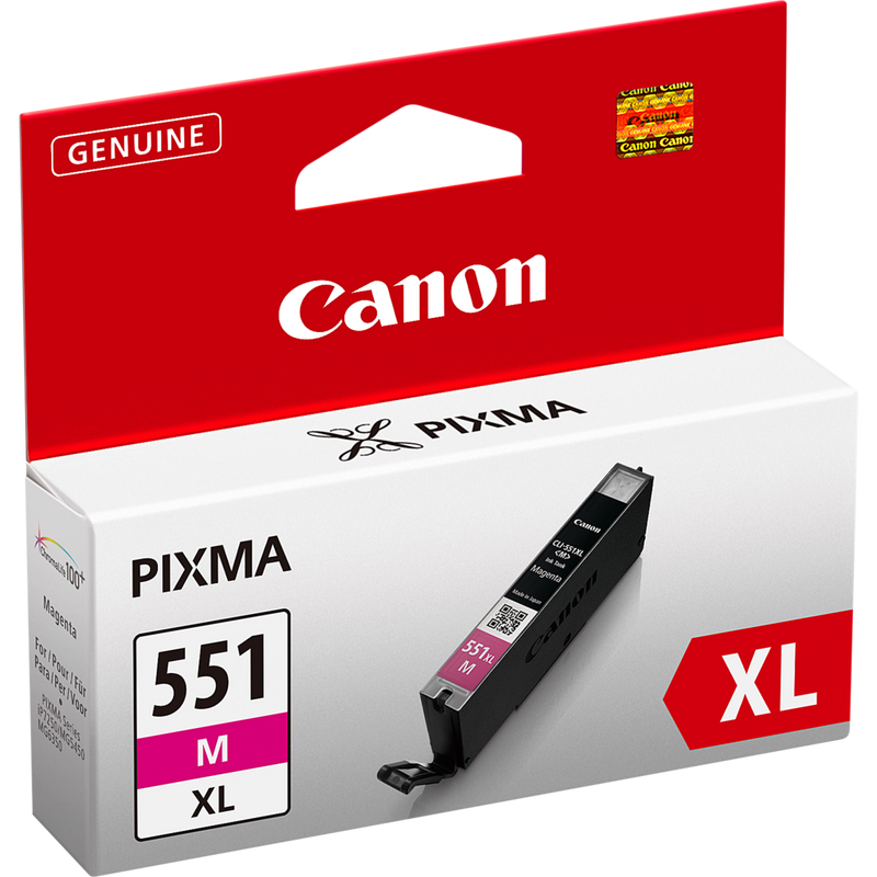 Canon CLI-551XL High Yield Magenta Ink Cartridge Produkt Sett fra venstre