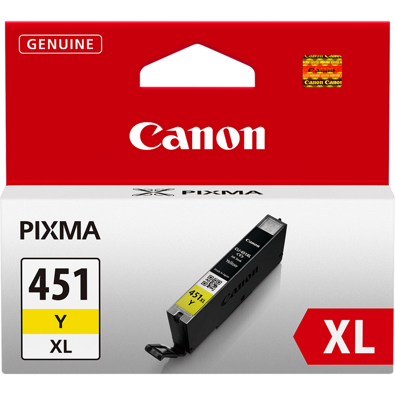 Canon CLI-451XL High Yield Yellow Ink Cartridge Product Front View