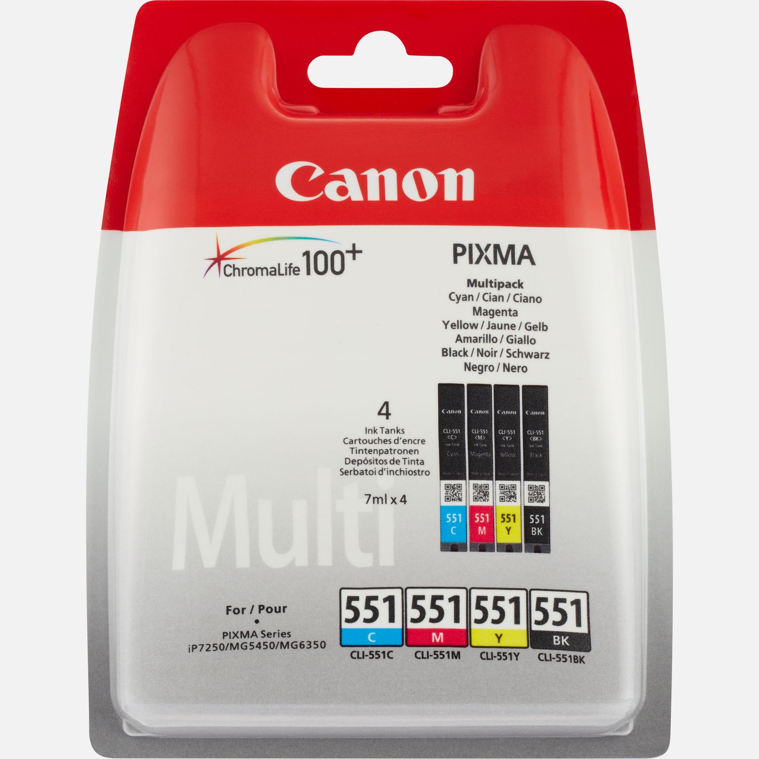 canon cli 551 bk c m y ink cartridge multipack