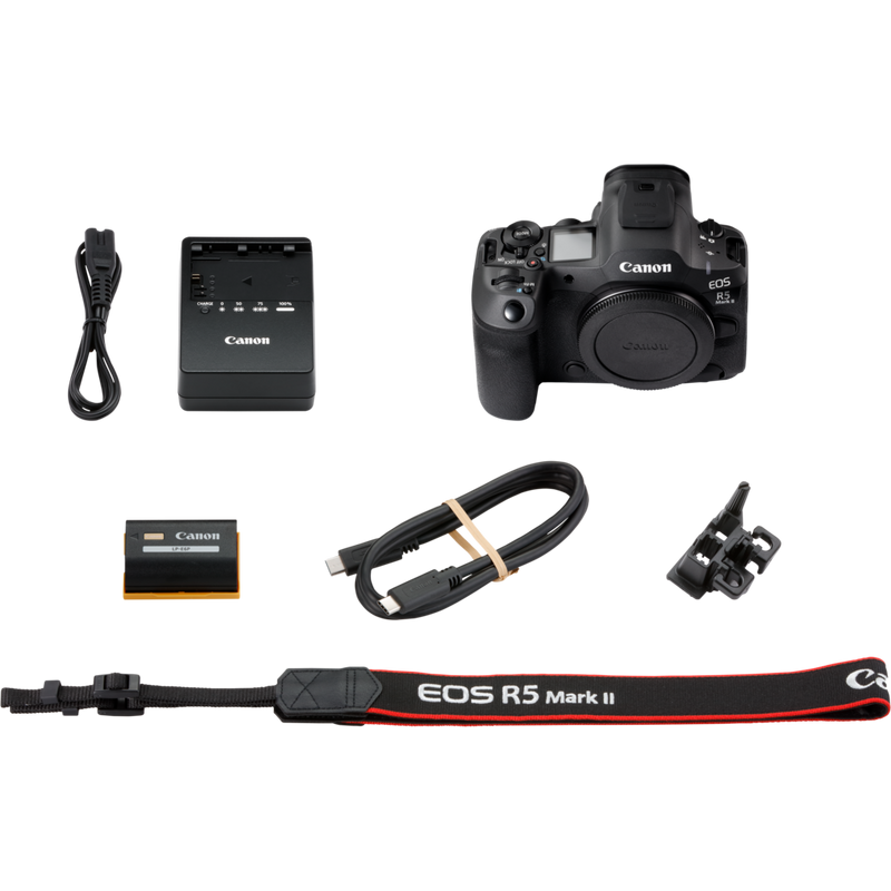 Canon EOS R5 Mark II spiegelloses Kameragehäuse Produkt Lieferumfang