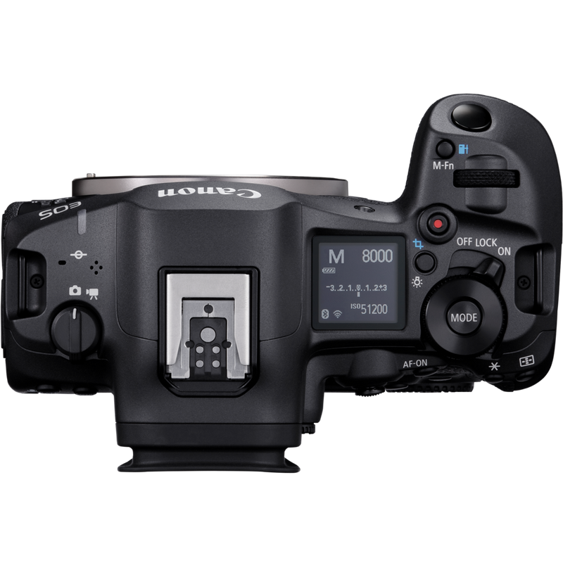 Canon EOS R5 Mark II Mirrorless Camera + RF 24-105mm F4L IS USM Lens Product Top View