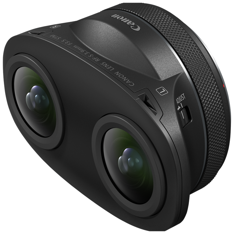 Canon RF-S 3.9mm F3.5 STM DUAL Fisheye Lens Product Left Top View