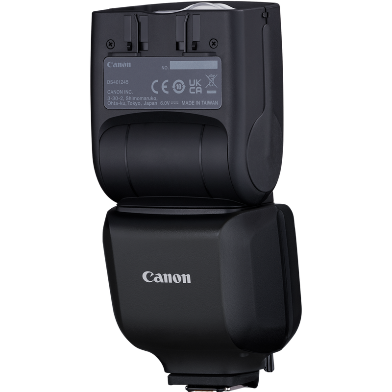 Canon Speedlite EL-10 -salamalaite Tuote Näkymä edestä ja salama siirrettynä ylös