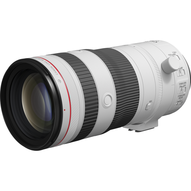Canon RF 70-200mm F2.8L IS USM Z Lens, White Product Slanting View