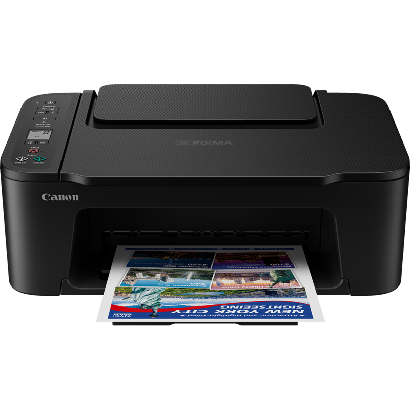 Imprimante multifonction Wi-Fi Canon PIXMA TS3750i, noire Produit Vue avant avec bac ouvert