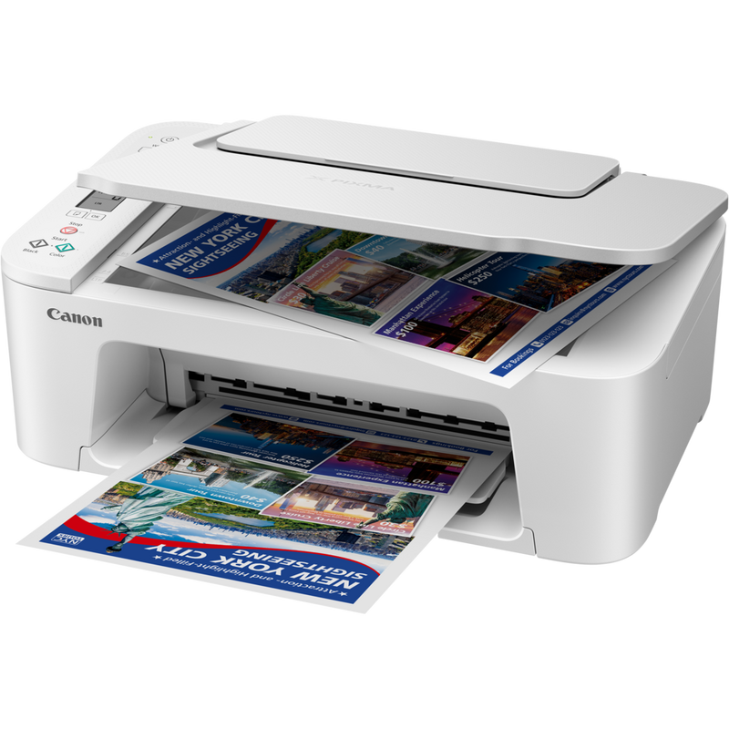 Imprimante multifonction Canon PIXMA TS3752i, bleue Produit Vue avant avec bac et capot ouverts